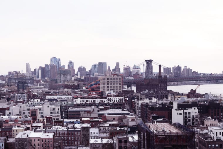 View from Brooklyn to Brooklyn Bridge