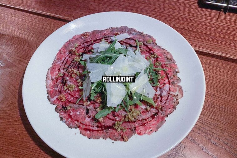 beef carpaccio at Osteria Orzo