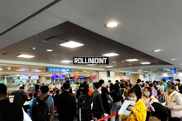 Long Line at Incheon Airport
