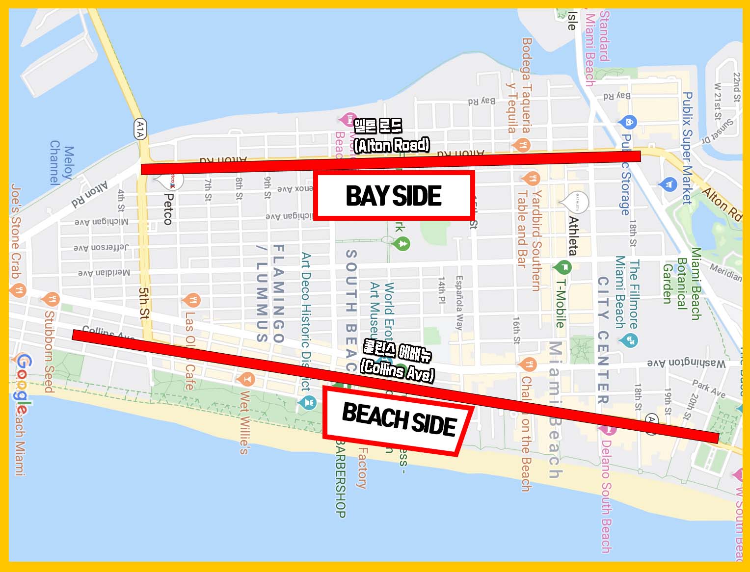Map of south beach hotels
