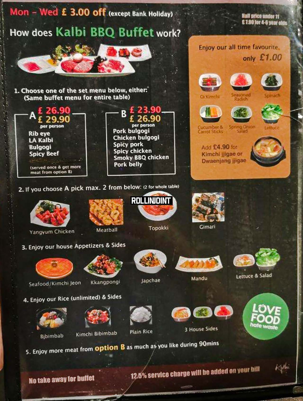 Kalbi London Menu