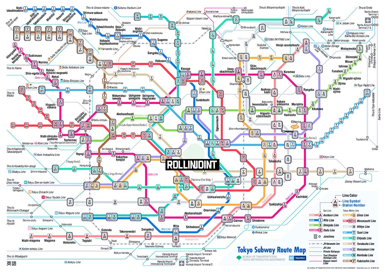 Tokyo Metro Map - RollinJoint