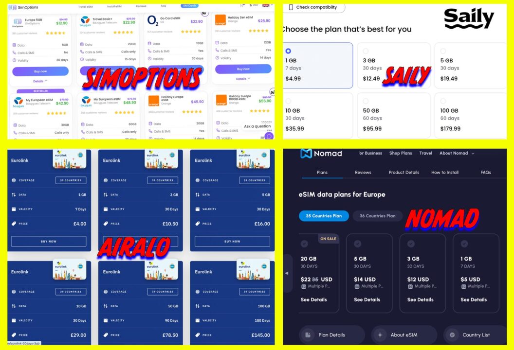 Comparing the Best and Cheapest eSIM for Europe